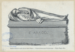 Dernière ébauche en argile faite par David d'Angers ; Projet de tombeau François Arago ; Dessin d'Eugène Marc.