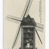 Moulin à vent conduissant une paire de meules, tour en maçonnerie, calotte tournante.