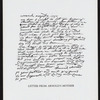 Letter from Arnold's mother.