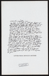 Letter from Arnold's mother.