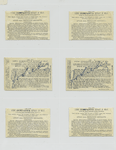 Trade cards depicting jars of meat, bible stories, a wizard, acrobats, building a wall with jars and fencing with jars for shields and spoons for swords.