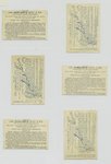 Trade cards depicting jars of meat, jesters, women in bug costumes, a man painting steaming food and men with meat jar bodies.