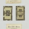 Trade cards depicting flowers, girls, Easter eggs and a barn interior.