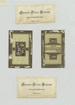 Trade cards depicting flowers, girls, Easter eggs and a barn interior.