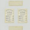 Trade cards depicting birds, landscapes, a mill, the fall of Bastille and Bastille Day.