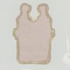 [An embossed trade card depicting a girl and boy walking and carrying bags, flowers, an umbrella and a bird.]