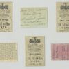 Trade cards depicting St. Patrick's Cathedral, landscape views of a meadow, bridge and river, boys dressed in costume doing acrobatics and paddling a member of their group.