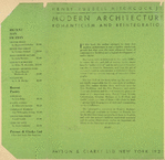 Modern architecture; romanticism and reintegration.
