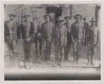 Left to right : Plenty Payne, Billy July, Ben July, Dembo Factor (civilian clothes), Ben Wilson (back row), John July, William Shields; John Jefferson, Informant