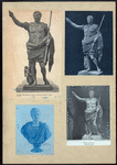 Three illustrations of the Prima Porta statue ; bust of Augustus.
