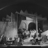 Margalo Gillmore as Consuelo in ballet costume on staireway with Frank Reicher as Mancini, and Richard Bennett as He in clown costume, also on stairs. (Set and costumes for Andreyev's "He Who Gets Slapped" by Lee Simonson. Theatre Guild Production. NYC: 1922. Garrick Theatre.)