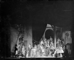 Scene from "He Who Gets Slapped", Garrick Theatre, NYC: 1922. Margalo Gillmore as Consuelo (standing on chair).