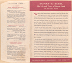 Romantic rebel; the life and times of George Sand.
