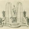 Fountain with centerpiece of a seated female figure with lamb