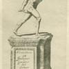 Statue of a gladiator on an inscribed pedestal