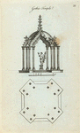 Gothic temple (plan & elevation of an octangular shape).