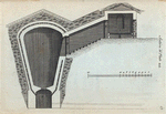 Section to Plate 44 (entrance, door and ice-room of the Ice House).