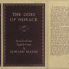 The Odes of Horace.