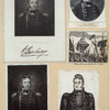 A sheet with four portraits of William Bainbridge and a naval battle scene.