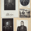 A sheet with four portraits of William Bainbridge and a naval battle scene.