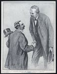 L'Entente cordiale : Mr. Balfour greeting M. Delcassé, a sketch made during the French president's visit [from The Graphic, July 18, 1903].