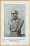 Model of bust by W.W. Story, at Rome, prospectus for centennial memorial of Hosea Ballou, 2d, D.D. (first president of Tufts College).