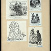 A sheet with five caricatures of Honoré de Balzac.