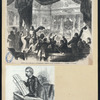 Exciting scene in the House of Represenatives, Washington, on the announcement of N. P. Banks, [?], as speaker ; It won't do to give it up so, Mr. Banks [a sheet with two documents].