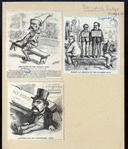 The clown in the judicial ring ; Making an example of two naughty boys ; Another fall, my countrymen! Next! [a sheet with three caricatures of Judge George G. Barnard].