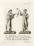 Due Fanciulli in marmo, sopra la Ringhira del Vivaio grande all'Isolotto in Boboli: Opera di Cosimo Salvestrini.