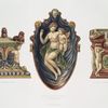 Socle, Musée du Louvre ; Saucière (Musée du Louvre) ; Salière appartenant à M. Beurdeley.