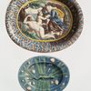 1. La creation de la femme ; 2. Petit plat à reptile, Musée du Louvre.