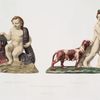 1. Amour sur un d'auphin ; 2. L'enfant au chien. Musée du Louvre, collection Sauvageot.