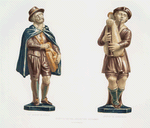 1. Le joueur de vielle ; 2. Joueur de cornemuse. Musée du Louvre, collection Sauvagrot.