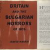 Britain and the Bulgarian horrors of 1876.