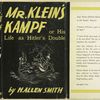 Mr. Klein's kampf; or, His life as Hitler's double.