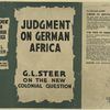 Judgment on German Africa.