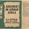 Judgment on German Africa.