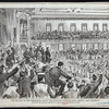 Second day of the democratic state convention in Tweddle Hall, Albany, last, Thursday ; Announcing the unanimous nomination of Allen C. Beach for secretary of state.