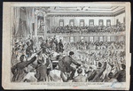 Second day of the democratic state convention in Tweddle Hall, Albany, last, Thursday ; Announcing the unanimous nomination of Allen C. Beach for secretary of state.