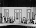 L to R: Lynn Fontanne (Eliza), Dorothy Fletcher (Maid), Henry Travers (Mr. Doolittle), J.W. Austin (Colonel Pickering), Reginald Mason (Professor Higgins), and Helen Westley (Mrs. Higgins). Setting designed by Jo Mielziner.