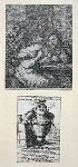 Man and woman smoking & drinking]; Jean Petit-Gros navigeant en qualite de Dragon des Couteaux pour les Indes Orientales  [Lilliputian -type figure]