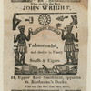 John Wright, Tobacconist, and dealer in Fancy Snuffs & Cigars