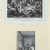 A Midnight Modern Conversation; [Man standing and reading as others smoke and doze near hearth]