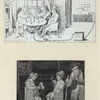 Man lighting pipe from lamp run on fumes from a corpse(?)]; [Men smoking and drinking in a pub]