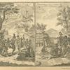 Hottentot dancing and music; Hottentot villages and huts