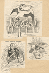 A sheet with three caricatures of Lord Beaconsfield.