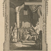 The haughty entrance of Archbishop Beckett into the presence of Henry II.  Engraved for Russel's History of England.