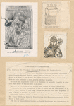 Murder of Beckett; Ancient etching of Beckett's shrine; Le martyre de Thomas Beckett Evêque de Canterbury [a sheet with three images].