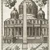 Guglia con i suoi adornamenti posta nel mezo della piazza ; Fabrica della chiesa di San Pietro nel modo, che starà, quando sarà finita....